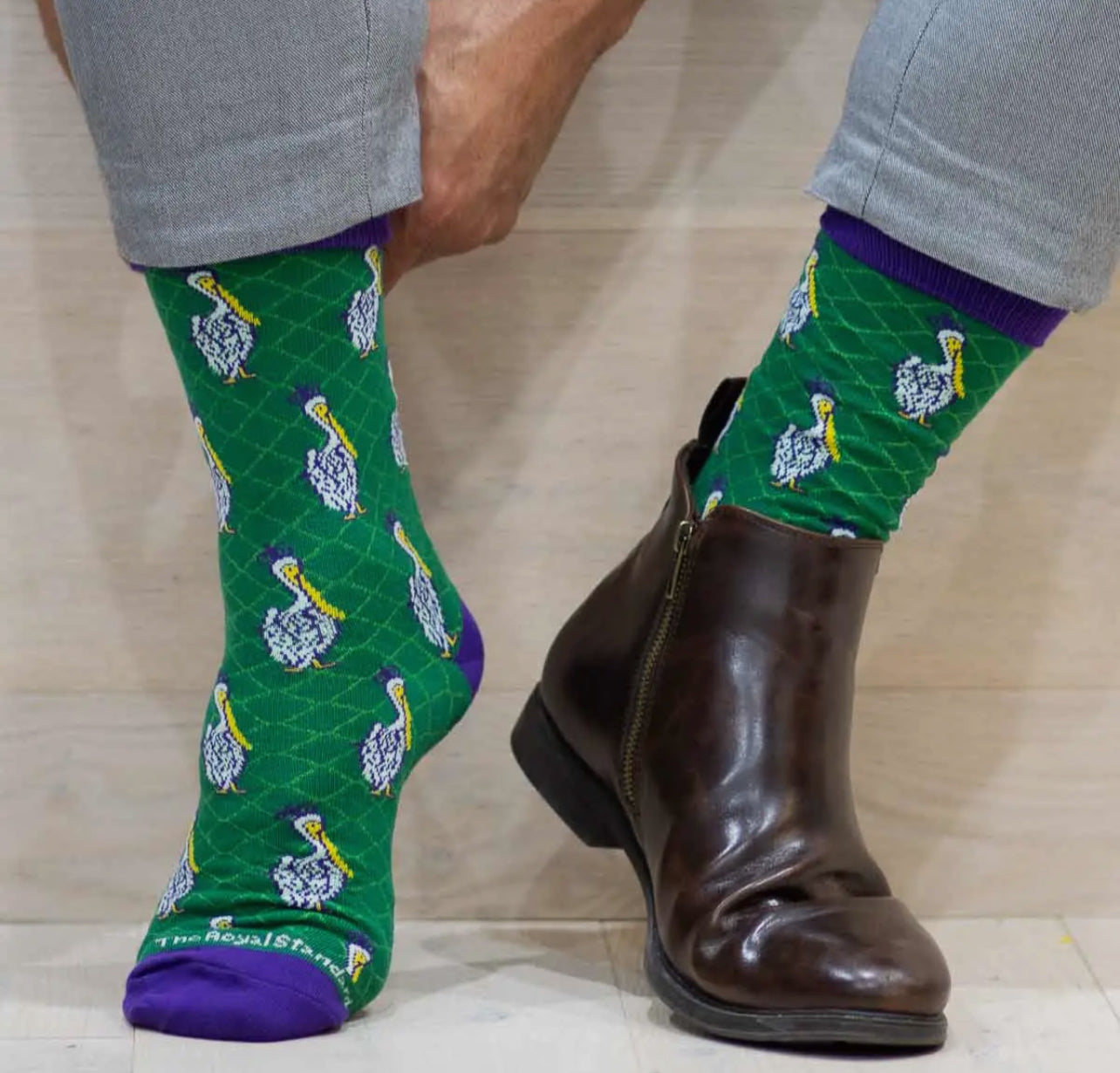 Mardi Gras Pelican Socks - One Size