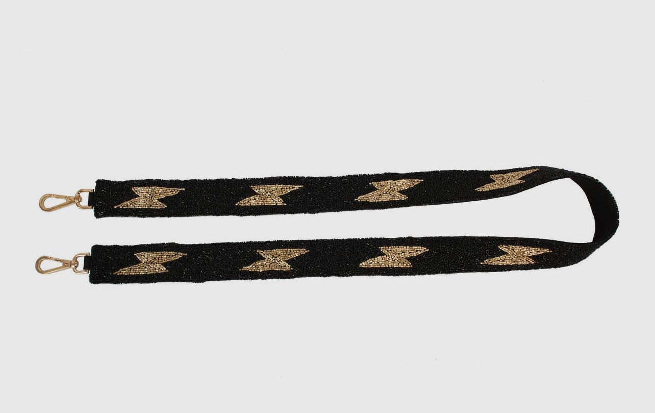 Saints Lighting Bolt Beaded Strap