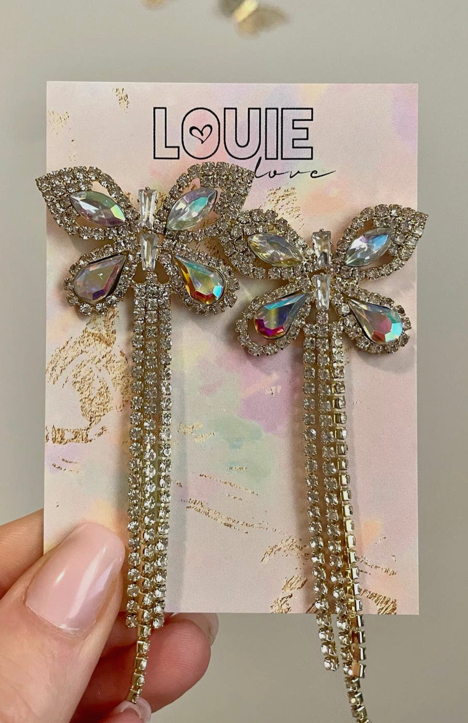 Rhinestone Butterfly Earrings