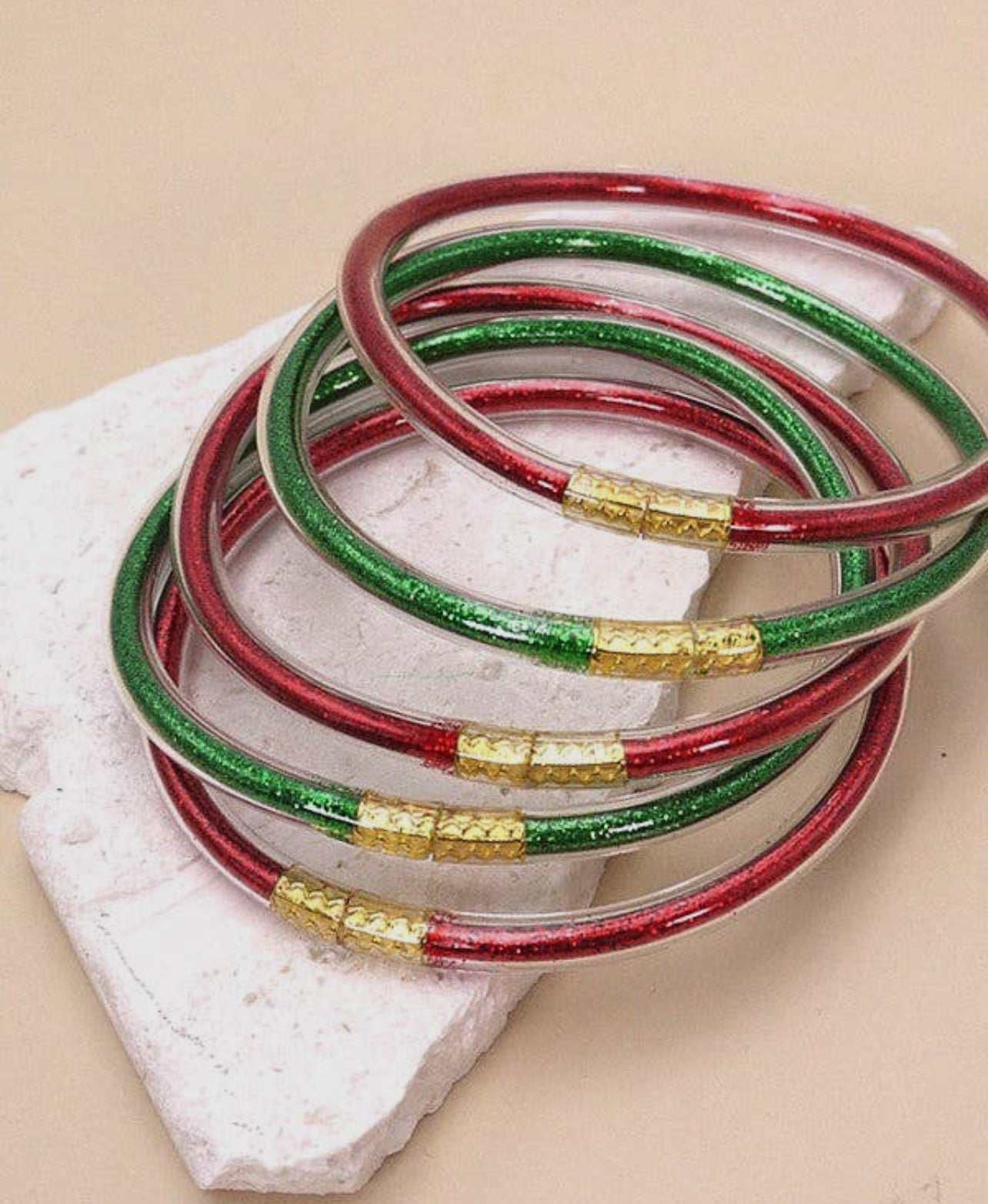 Christmas Jelly Bandle Bracelets - Set of 5