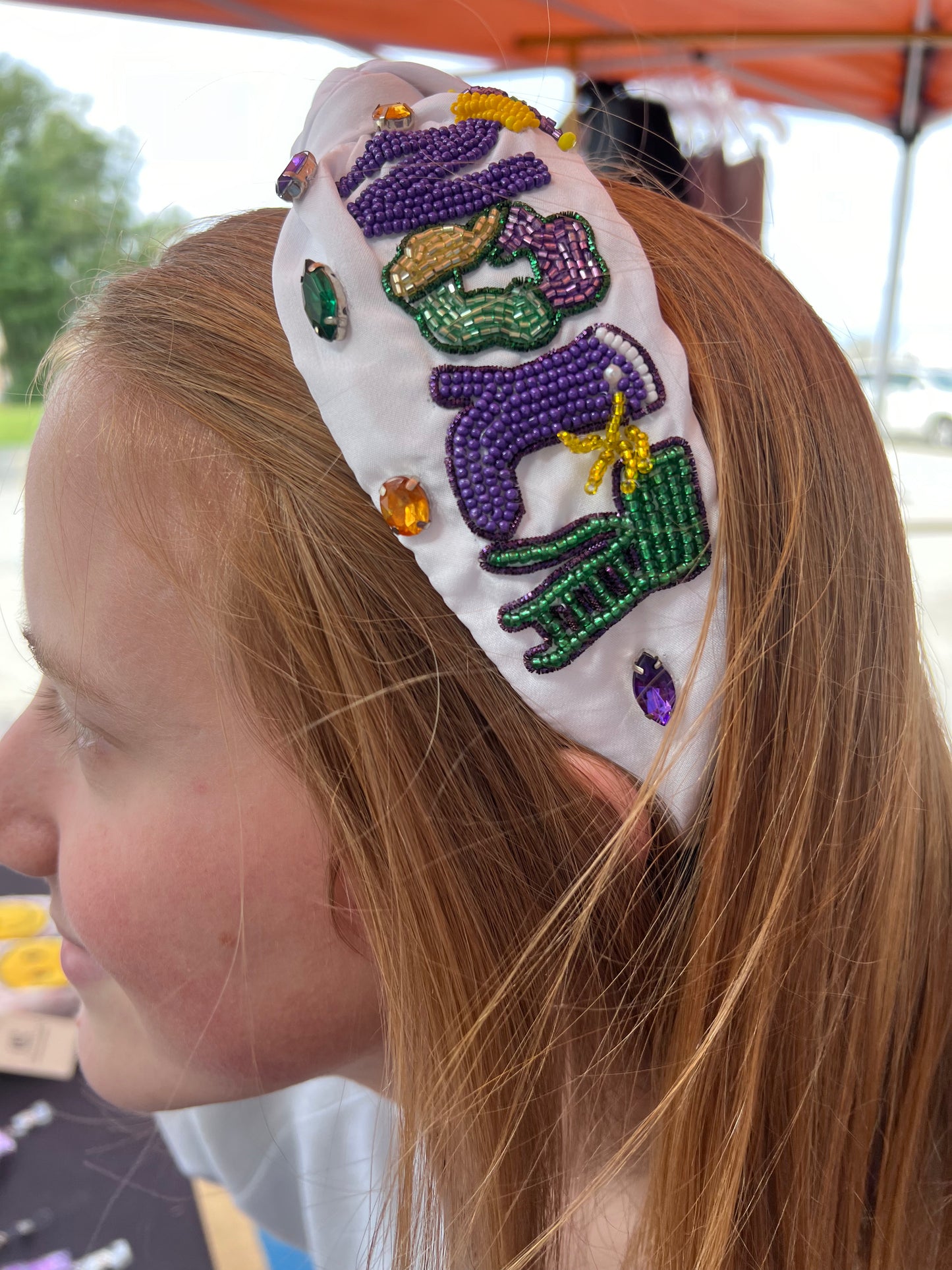 NOLA Mardi Gras Beaded Headband