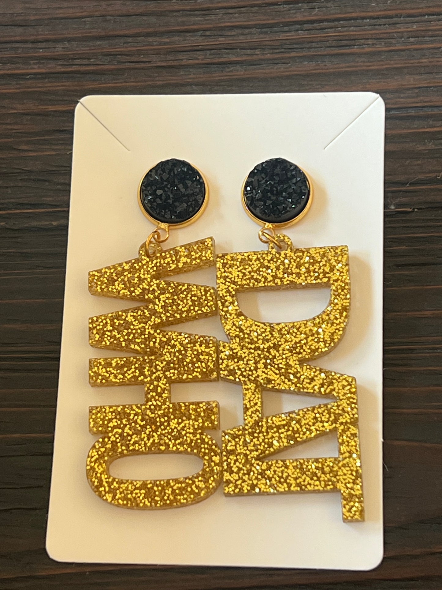 Saints Who Dat Earrings - Gold