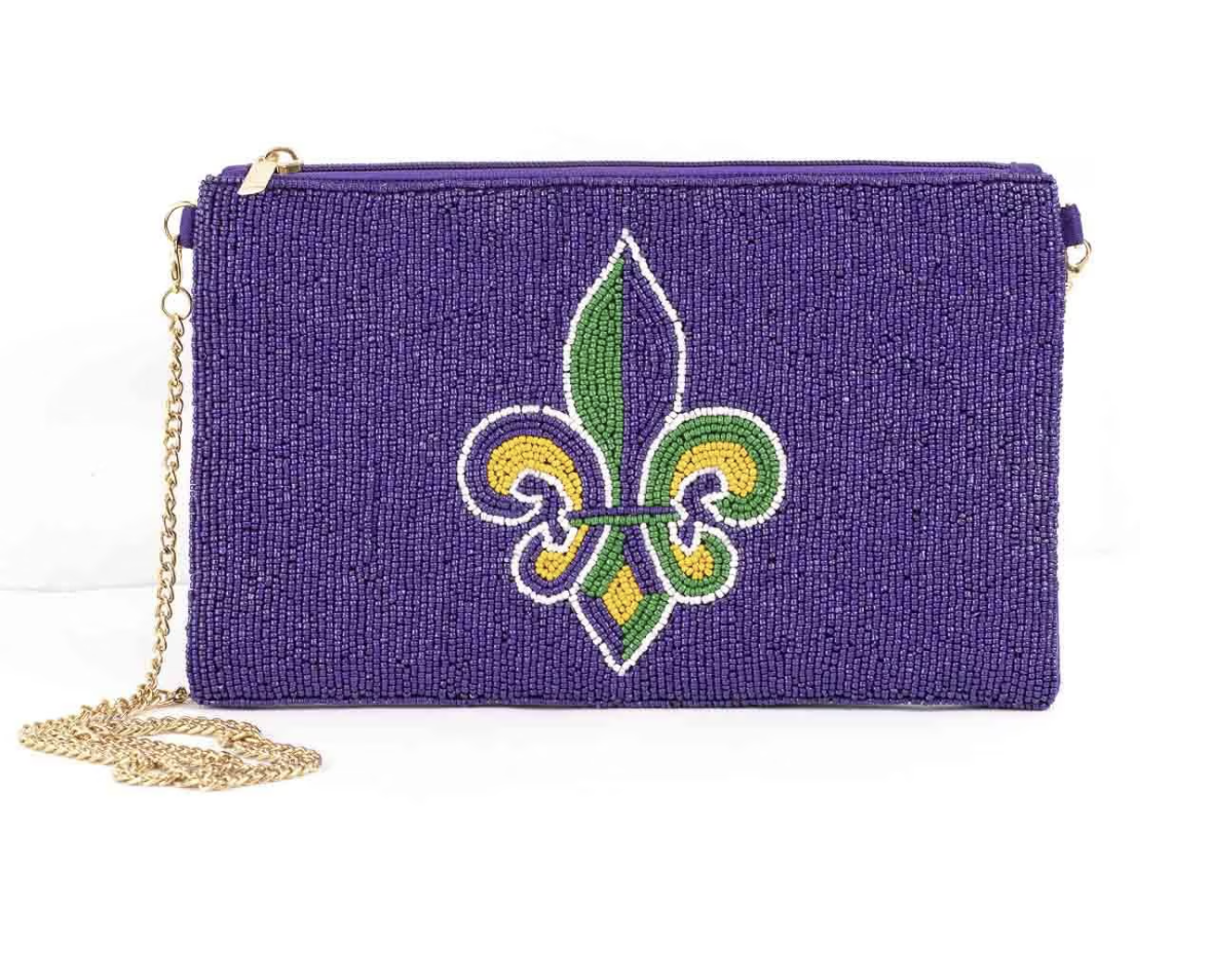Mardi Gras Fleur di Lis Crossbody