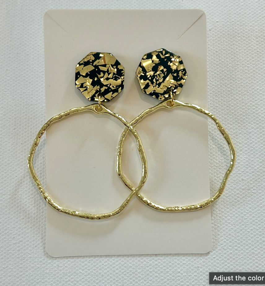 Black & Gold Dangle Earrings