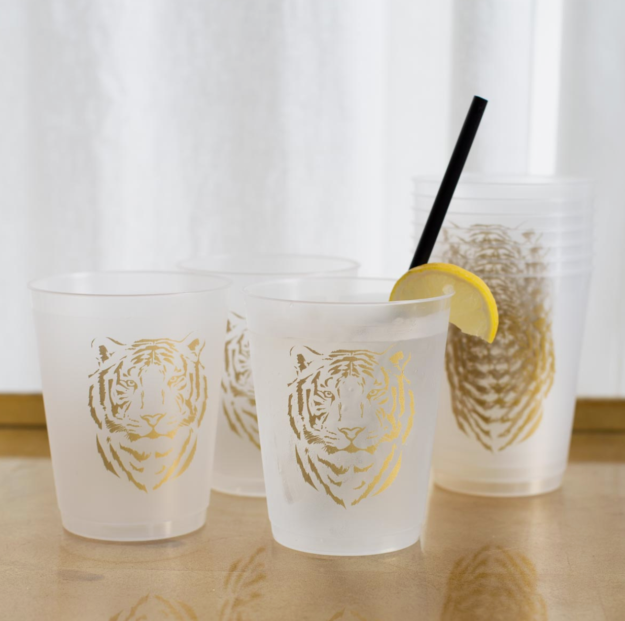 Tiger Frosted Party Cups - Set of 10