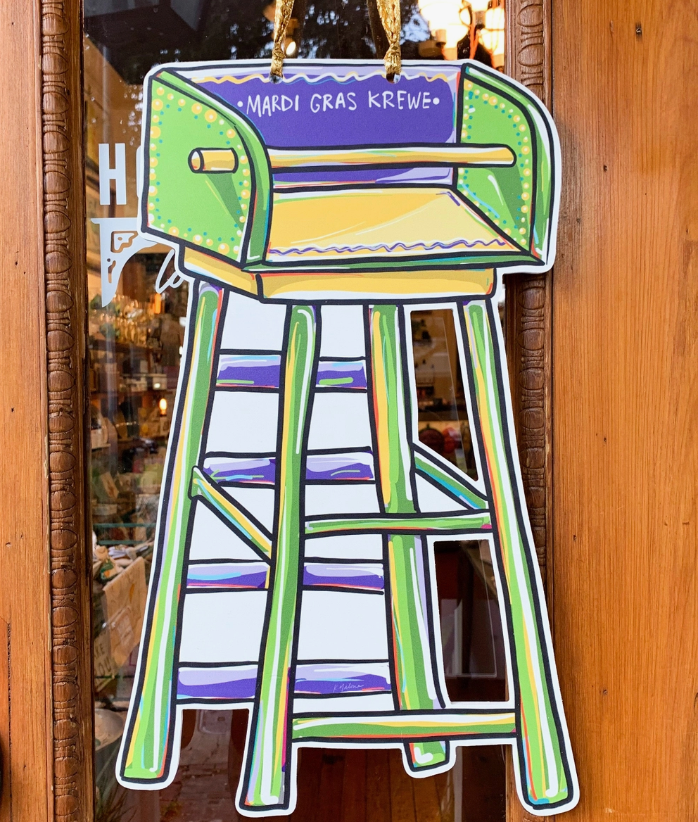 Mardi Gras Ladder Door Hanger