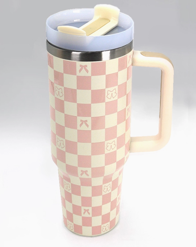 Checkered Bow Tumbler