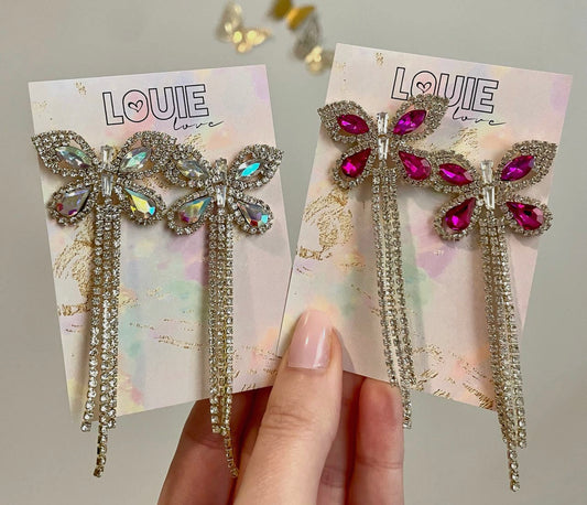 Rhinestone Butterfly Earrings