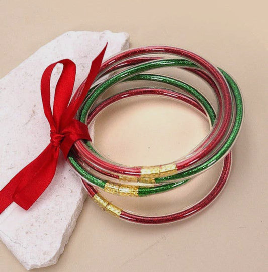 Christmas Jelly Bandle Bracelets - Set of 5