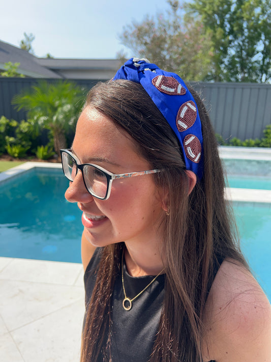 Football Beaded Headband