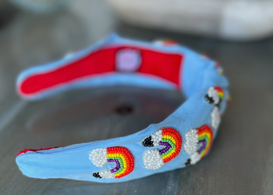 Rainbow Pencil Teacher Beaded Headband