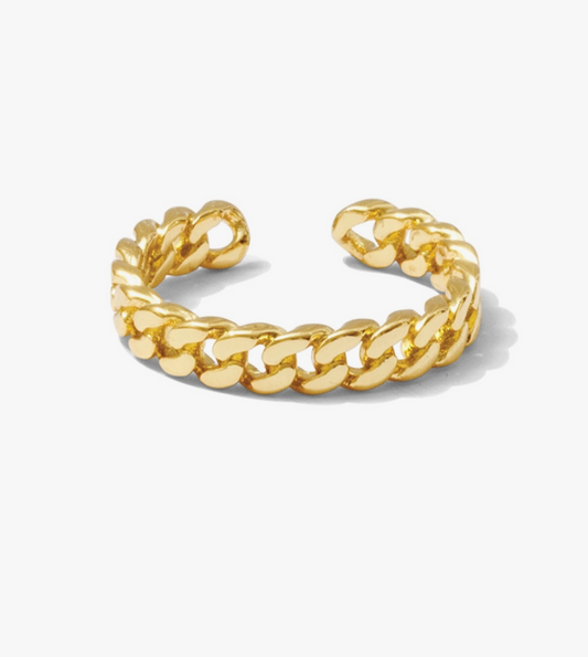 Cable Chain Adjustable Ring - Gold