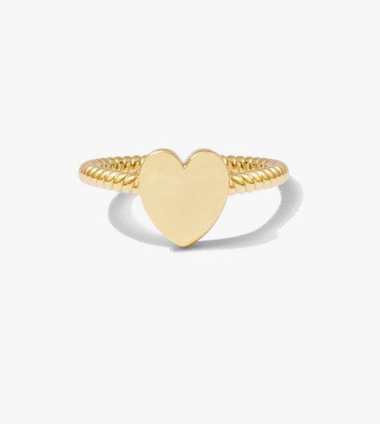 Adjustable Heart Ring - Gold