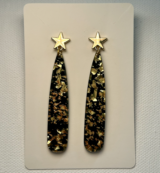 Black & Gold Star Drops