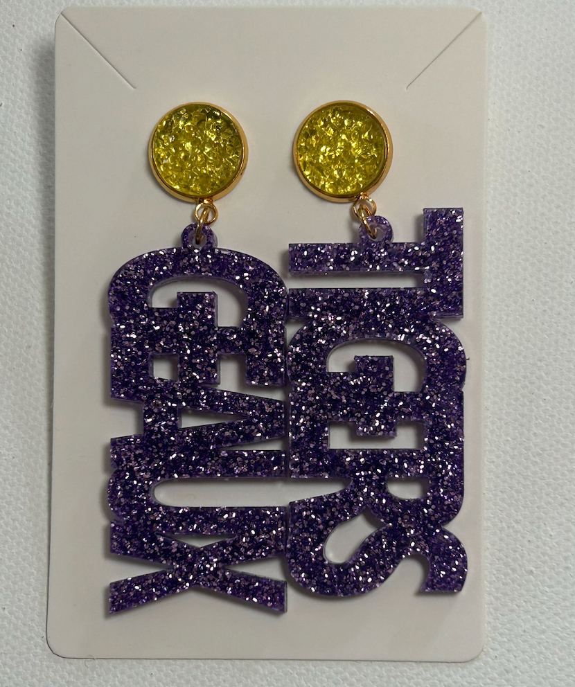 Geaux Tigers Earrings - Purple
